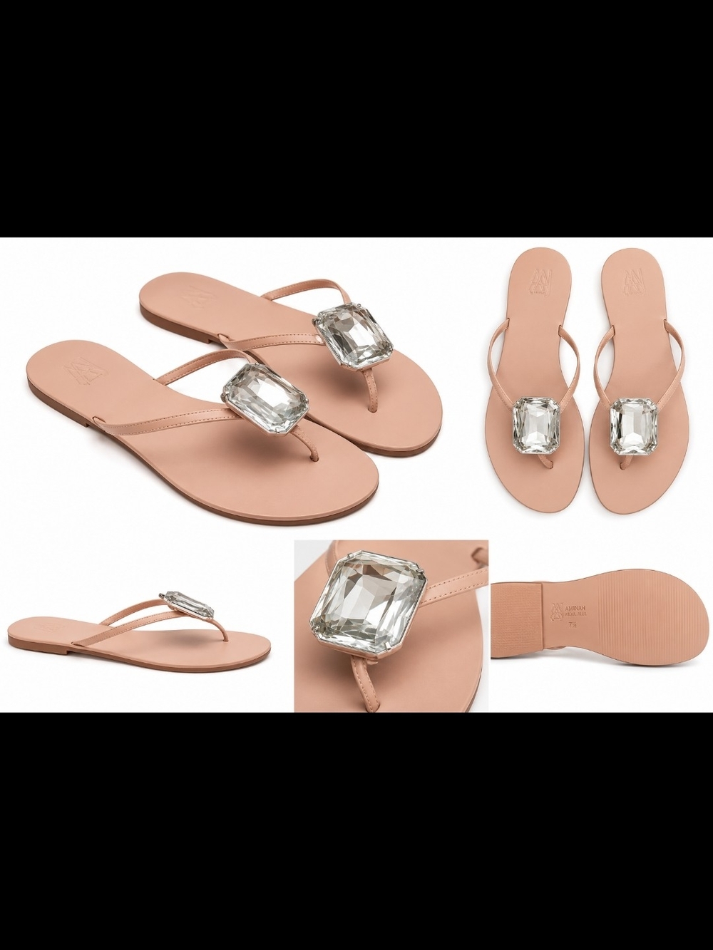 Aminah Abdul Jillil Lucinda Gem Sandals Natural NEW 8.5